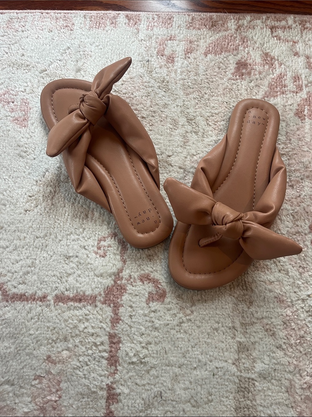 a new day Tan Knotted Slide Mules